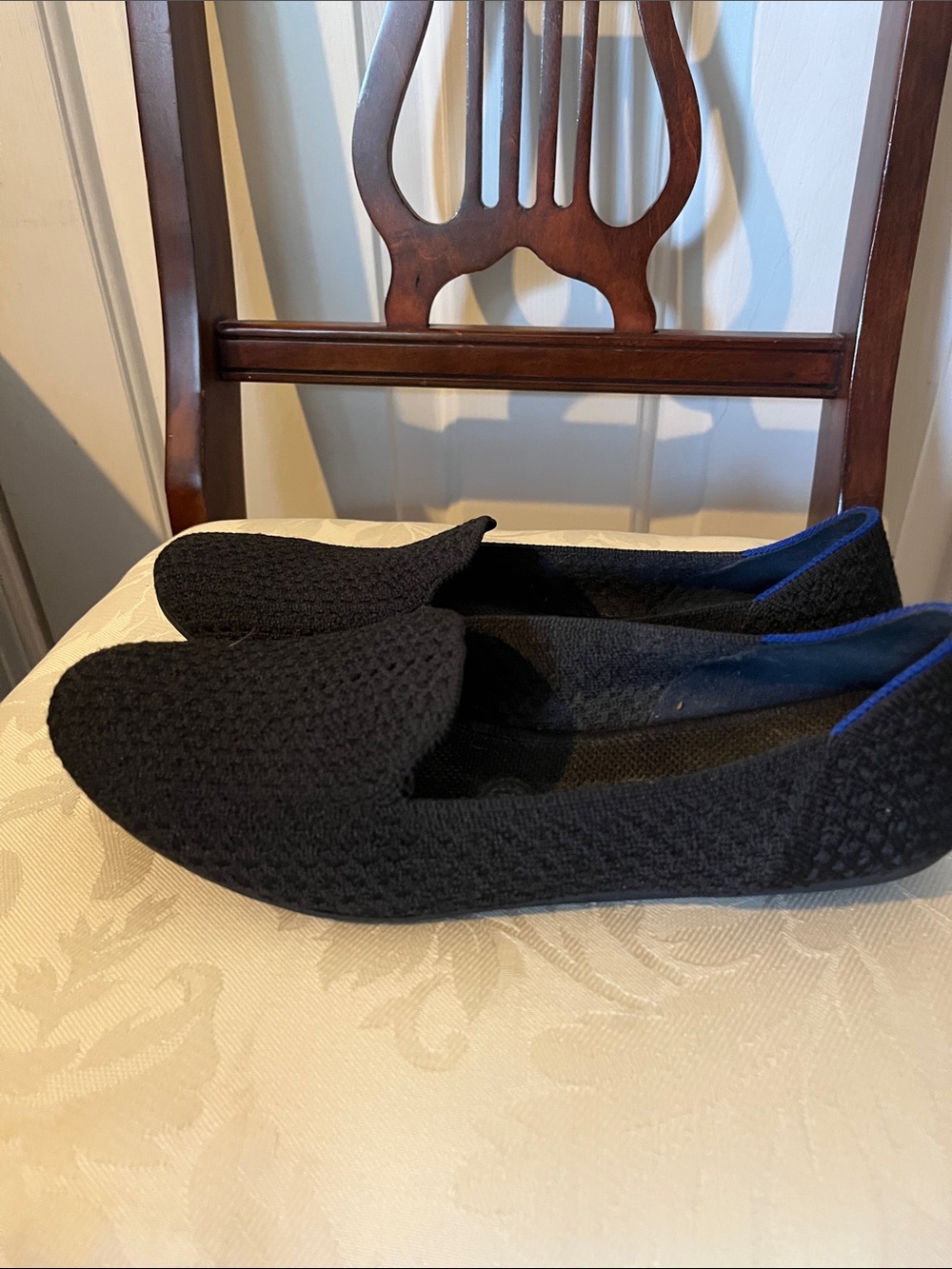 Rothy’s The Loafer Black Knit Flats Women’s Size 9 Washable Comfortable - Picture 2 of 5